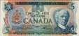 $5 Canadese (1979): Fronte