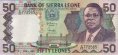 Sierra Leone's 50 Leones (27-4-1989): Front