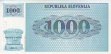 Slovenian 1,000 Tolarjev Vzorac (1992): Front