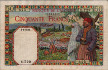 Tunisian 50 Francs (8-8-1941): Front