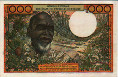 Ivorean 1,000 Francs ND(1965-77): Reverse