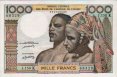 Senegalese 1,000 Francs ND(1977): Front