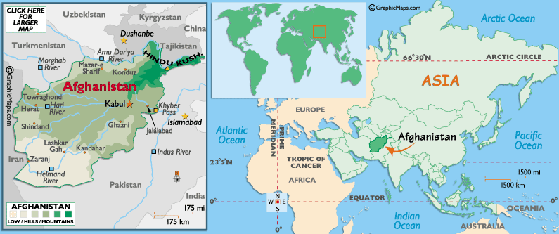 Mappa dell'Afghanistan