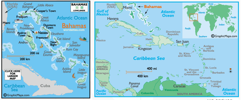 Mappa delle Bahamas