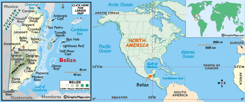 Mappa del Belize