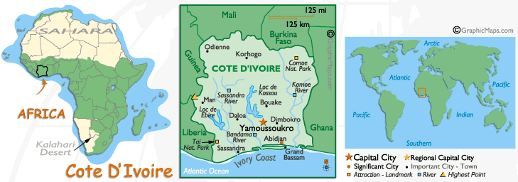 Ivory Coast's Map