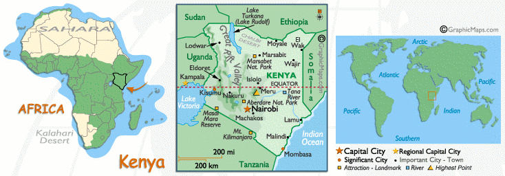 Mappa del Kenya