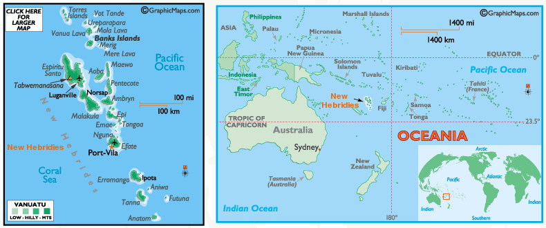 New Hebrides' Map