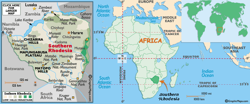 Rhodesia, Southern's Map