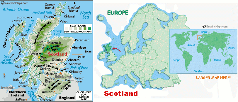 Mappa della Scozia