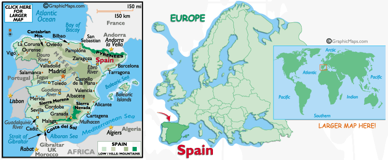 Mappa della Spagna