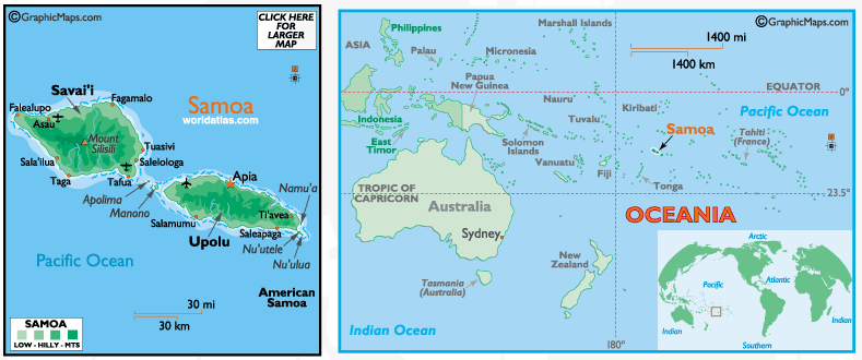 Mappa delle Samoa Occidentali